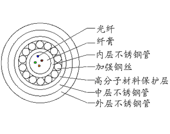 傳感系統(tǒng)專用光纜（細圓鋼絲鎧裝型）（GYXTG3YGG